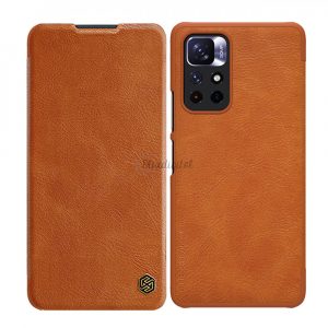 Husă Nillkin Qin pentru Xiaomi Redmi Note 11T 5G / Note 11S 5G / Note 11 5G (China) / Poco M4 Pro 5G Husă pentru cameră Husă Toc Husă maro