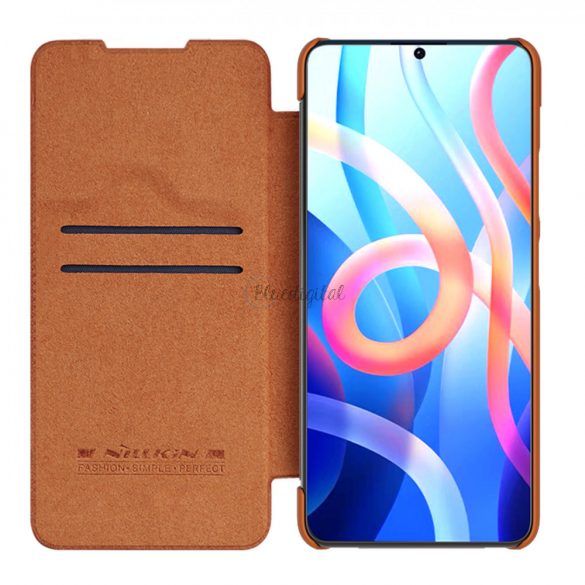 Husă Nillkin Qin pentru Xiaomi Redmi Note 11T 5G / Note 11S 5G / Note 11 5G (China) / Poco M4 Pro 5G Husă pentru cameră Husă Toc Husă maro