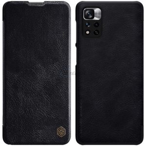 Nillkin Qin Husă Husă pentru Xiaomi Redmi Note 11 Pro + (China) / Redmi Note 11 Pro (China) / Mi11i HyperCharge Camera protecțieHolster Husă Flip Husă Negru