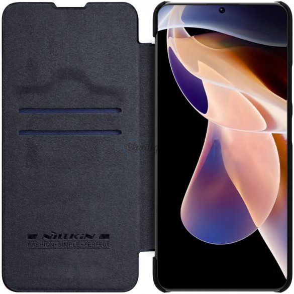 Nillkin Qin Husă Husă pentru Xiaomi Redmi Note 11 Pro + (China) / Redmi Note 11 Pro (China) / Mi11i HyperCharge Camera protecțieHolster Husă Flip Husă Negru