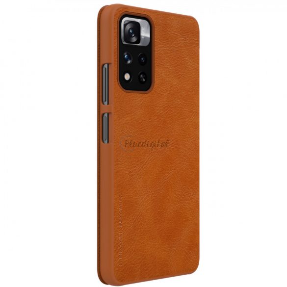 Nillkin Qin Husă Husă pentru Xiaomi Redmi Note 11 Pro + (China) / Redmi Note 11 Pro (China) / Mi11i HyperCharge Camera protecțieHolster Husă Flip Husă maro