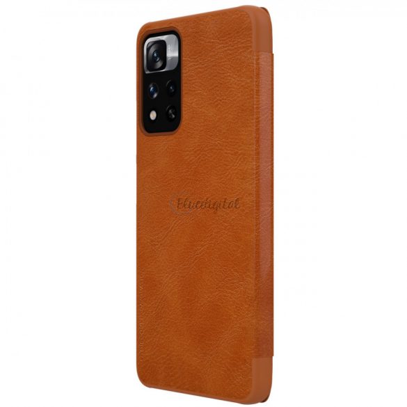 Nillkin Qin Husă Husă pentru Xiaomi Redmi Note 11 Pro + (China) / Redmi Note 11 Pro (China) / Mi11i HyperCharge Camera protecțieHolster Husă Flip Husă maro