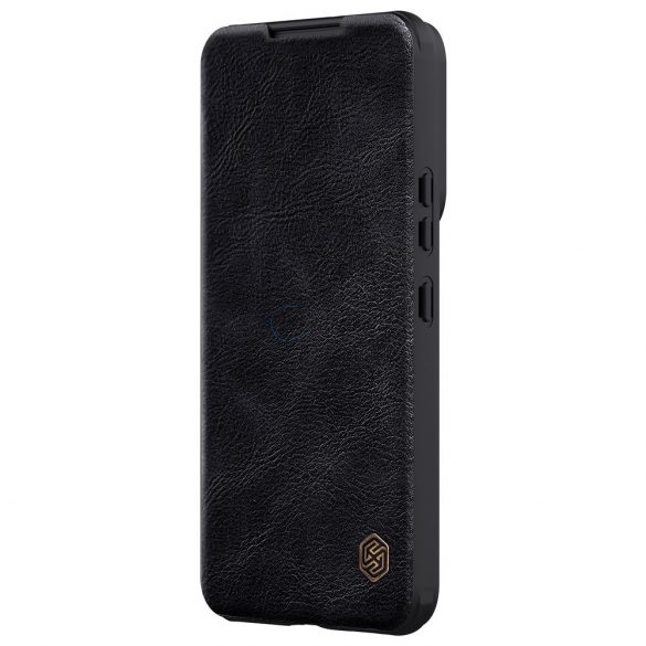 Husă Nillkin Qin din piele Pro pentru Samsung Galaxy S22 + (S22 Plus) Protector pentru aparatul foto Husă Toc Husă cu clapetă Negru