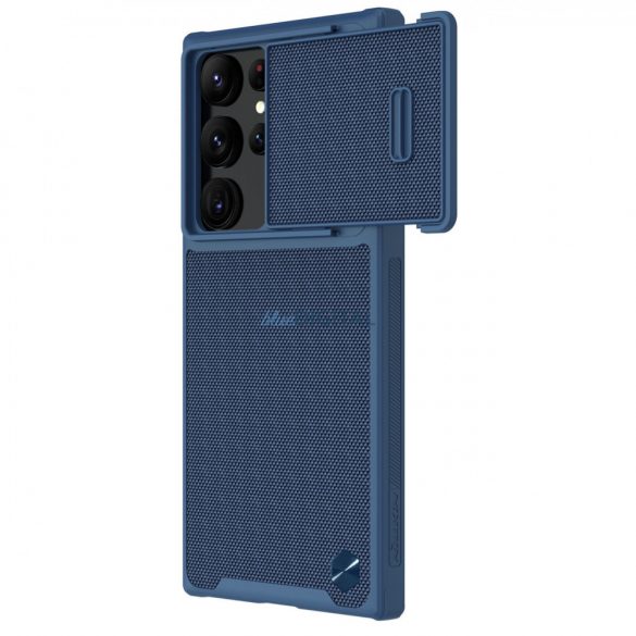 Husă Nillkin Textured S pentru Samsung Galaxy S22 Ultra husă blindată cu husă pentru cameră albastră