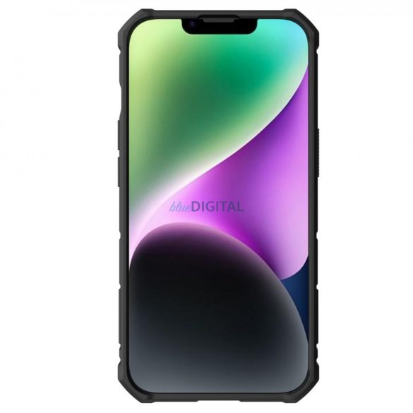 Husă Nillkin CamShield Armor Pro Husă Armor pentru iPhone 14 Plus cu capac pentru cameră, suport inel albastru