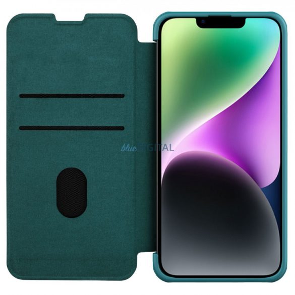 Husă din piele Nillkin Qin Pro - piele simplă iPhone 14 Plus 6.7 2022 Verde exuberant