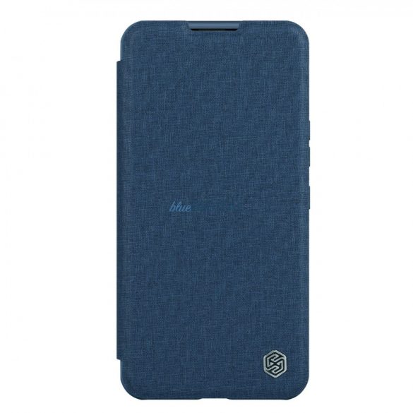 Husă Nillkin Qin Cloth Pro Husă pentru iPhone 14 Plus Protector pentru Cameră Husă Toc Husă Flip Albastru