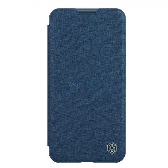 Husă Nillkin Qin Cloth Pro Husă pentru iPhone 14 Pro Max Protector pentru aparatul foto Husă Toc Husă Flip Albastru