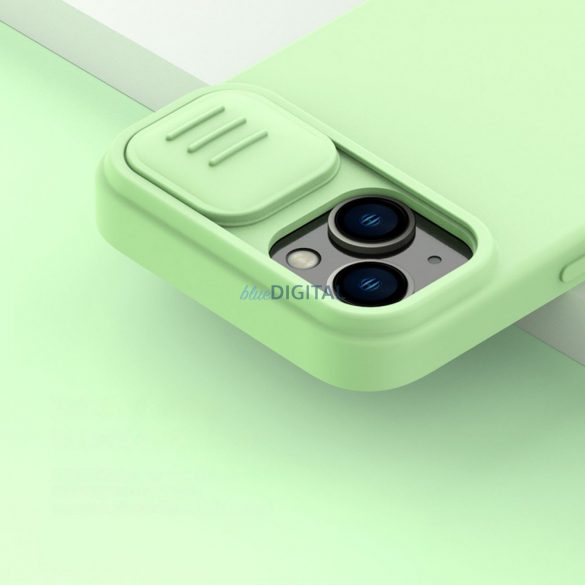 Husă Nillkin CamShield magnetică din silicon pentru iPhone 14 Plus Husă magnetică MagSafe cu capac pentru cameră verde