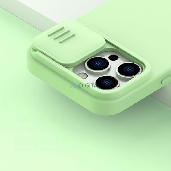 Husă Nillkin CamShield magnetică din silicon pentru iPhone 14 Pro Max Husă magnetică MagSafe cu protector pentru cameră verde