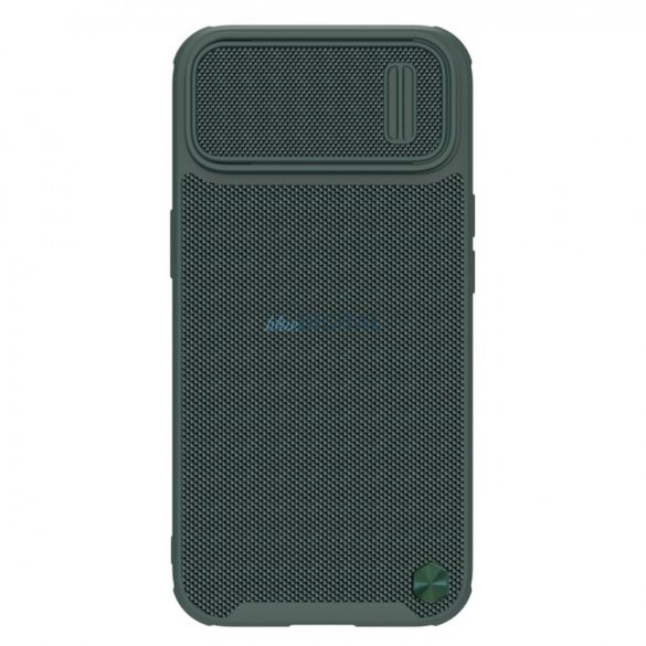 Husa Nillkin Textured S Husa blindata iPhone 14 Pro Max cu capac pentru camera verde inchis