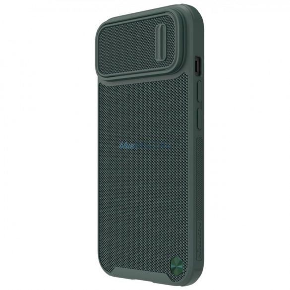 Husa Nillkin Textured S Husa blindata iPhone 14 Pro Max cu capac pentru camera verde inchis