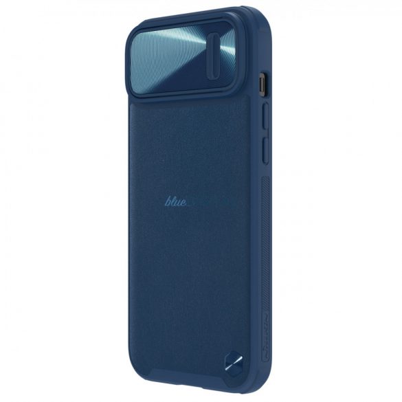 Husă Nillkin CamShield Leather S Husă iPhone 14 cu capac pentru cameră albastră