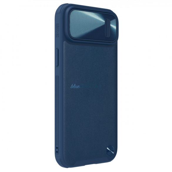 Husă Nillkin CamShield Leather S Husă iPhone 14 cu capac pentru cameră albastră