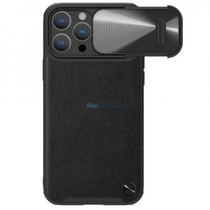 Nillkin CamShield Leather S Husă iPhone 14 Pro Husă cu Husă pentru camera foto negru