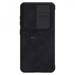 Husă Nillkin Qin Leather Pro pentru Samsung Galaxy S23+ husă cu clapă pentru cameră, neagră