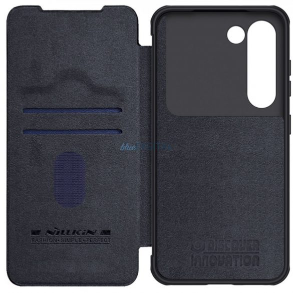 Husă Nillkin Qin Leather Pro pentru Samsung Galaxy S23+ husă cu clapă pentru cameră, neagră