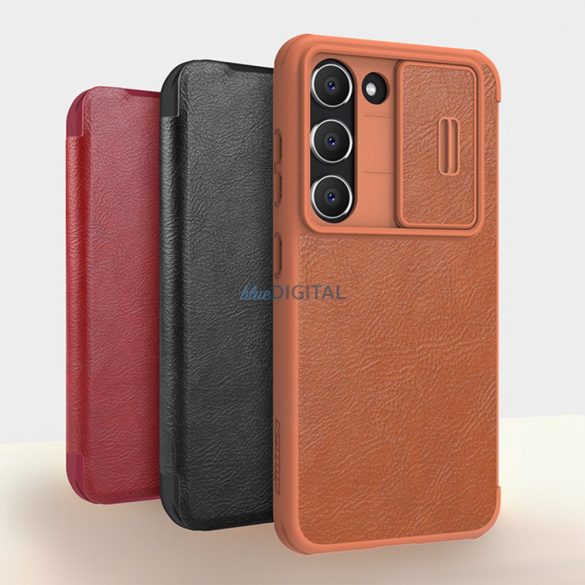 Husă Nillkin Qin Leather Pro pentru Samsung Galaxy S23+ husă cu clapă pentru cameră, neagră