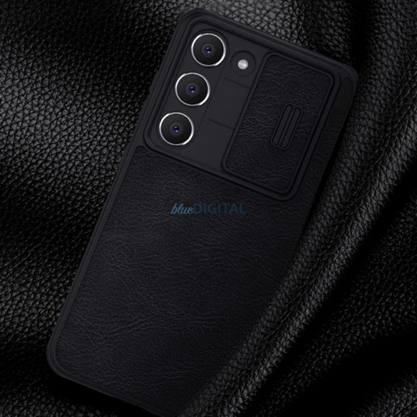 Husă Nillkin Qin Leather Pro pentru Samsung Galaxy S23+ husă cu clapă pentru cameră, neagră