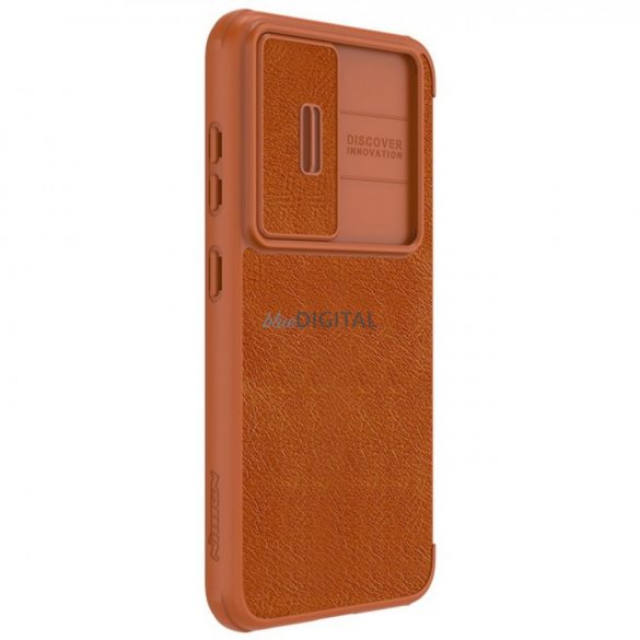 Husă Nillkin Qin Leather Pro pentru Samsung Galaxy S23+ husă cu clapă pentru cameră maro