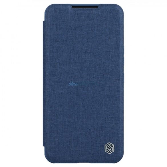 Husă Nillkin Qin Cloth Pro pentru Samsung Galaxy S23+ Flip Cover Husă pentru cameră albastră