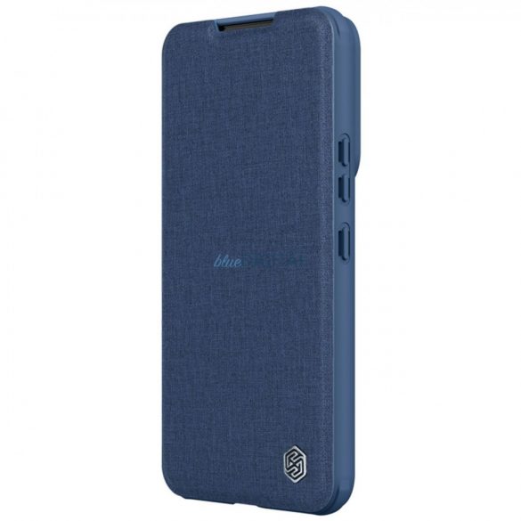 Husă Nillkin Qin Cloth Pro pentru Samsung Galaxy S23+ Flip Cover Husă pentru cameră albastră