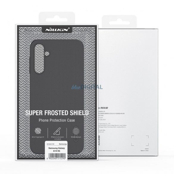 Nillkin Super Frosted Shield husă pentru Samsung Galaxy A14 5G / Galaxy A14 Husă + suport de telefon negru