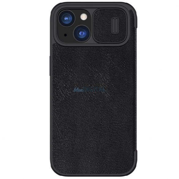 Nillkin Qin Pro piele Flip Camera Husă pentru iPhone 15 - Negru