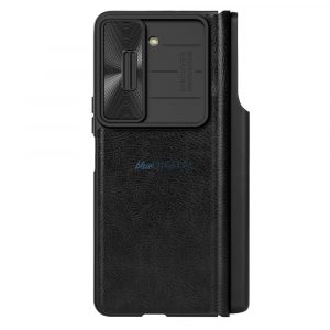 Nillkin Qin Leather Pro Samsung Galaxy Z Fold 5 Husă flip din piele cu Husă pentru cameră - negru