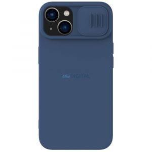 Silikonowe etui Nillkin CamShield Silky Silicone Case pentru iPhone 15 Plus z osłoną na aparat - ciemnoniebieskie