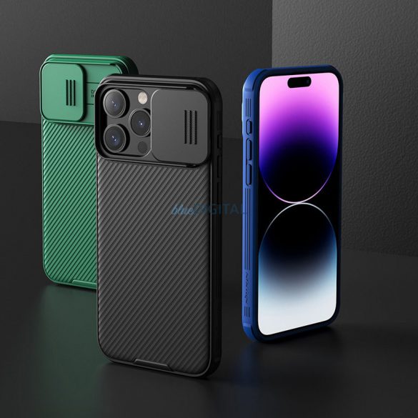 Husă magnetică blindată Nillkin CamShield Pro pentru iPhone 15 Pro cu capac pentru cameră - verde