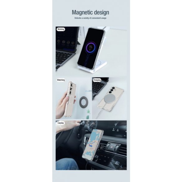 Husă blindată Nillkin Nature Pro cu inel magnetic pentru Samsung Galaxy S24 - alb