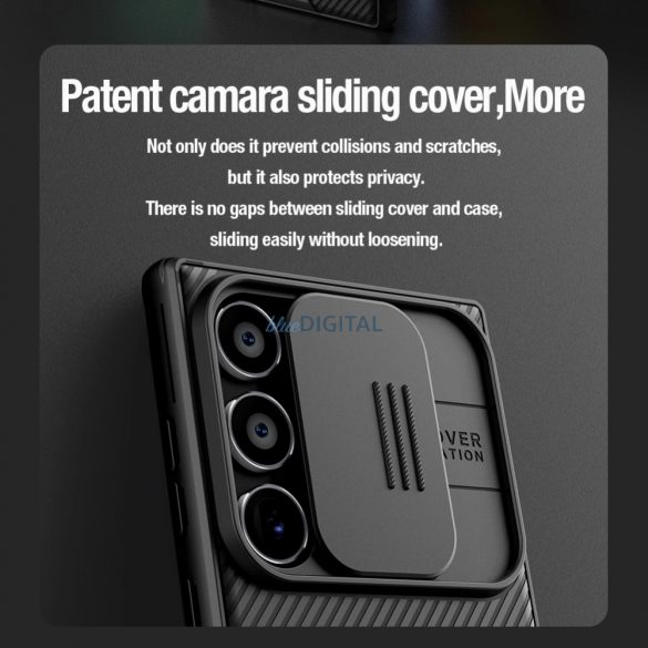 Husa Nillkin CamShield Pro blindata cu protectie pentru camera pentru Samsung Galaxy S24 Ultra - albastra