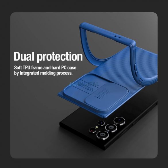 Husa Nillkin CamShield Pro blindata cu protectie pentru camera pentru Samsung Galaxy S24 Ultra - albastra