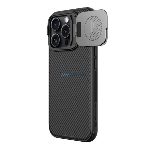 Nillkin CamShield Prop Case cu protecție pentru obiectivul camerei și suport pentru iPhone 16 Pro - Negru