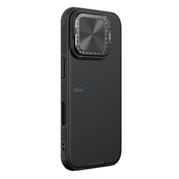 Nillkin CamShield Prop Case cu protecție pentru obiectivul camerei și suport pentru iPhone 16 Pro - Negru