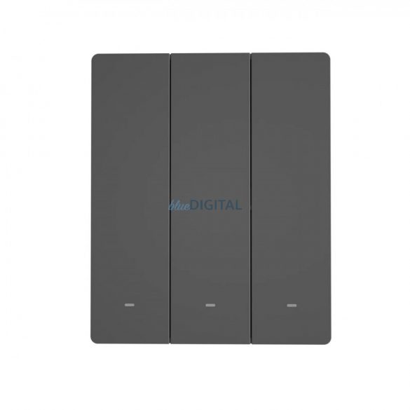 Comutator de perete Wi-Fi inteligent cu 3 canale Sonoff, negru (M5-3C-80)