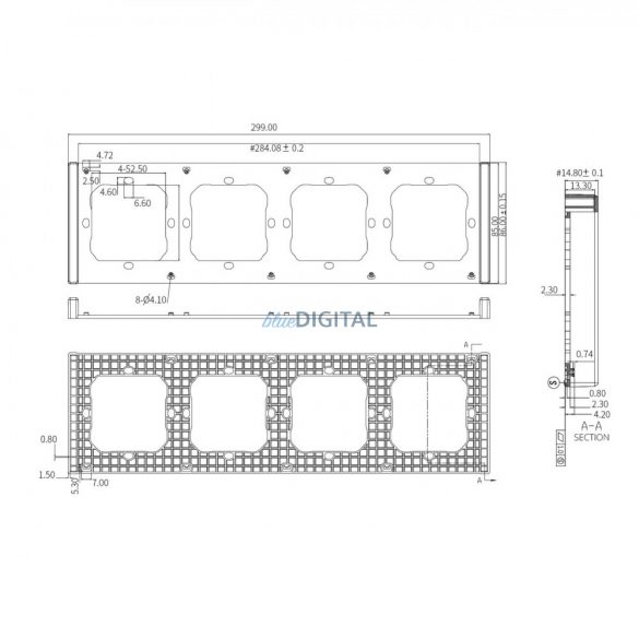 Cadru de montare cvadruplu Sonoff pentru instalarea întrerupătoarelor de perete M5-80