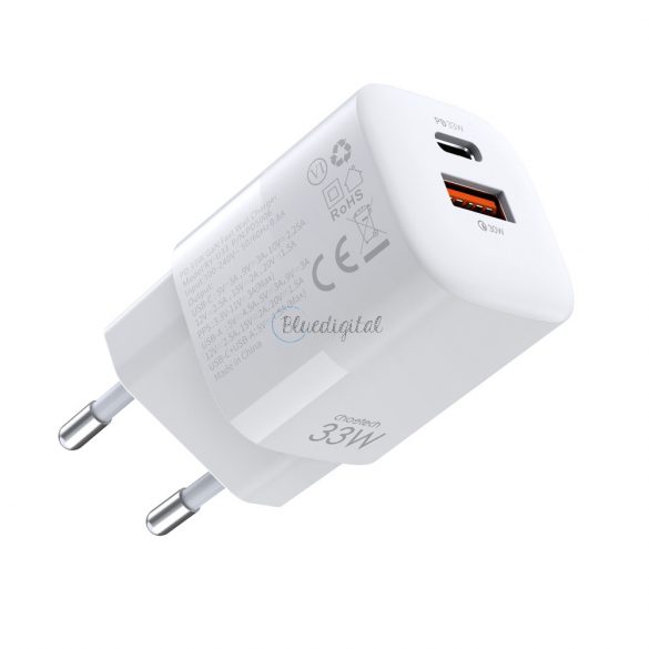 Încărcător de perete rapid USB Choetech USB tip C PD QC 33W alb (PD5006)