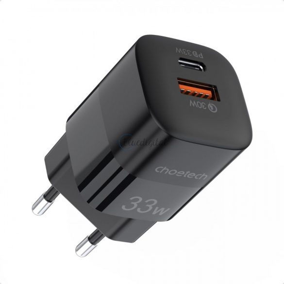 Choetech Încărcător rapid USB de perete USB tip C PD QC 33W negru (PD5006)