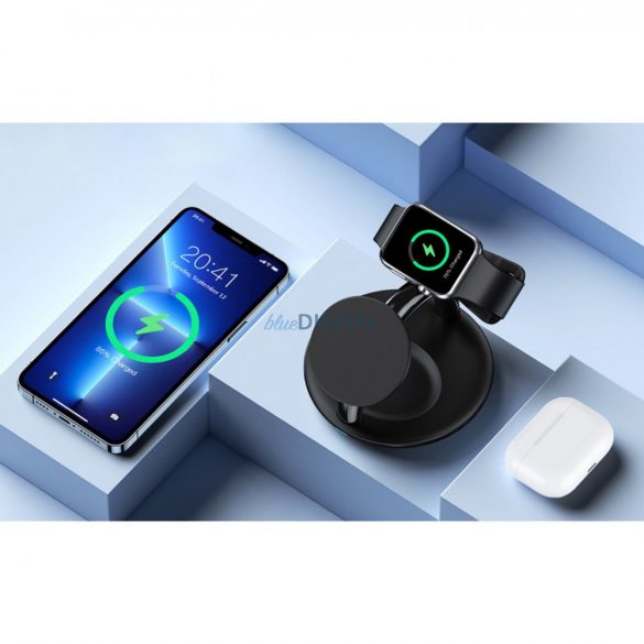 Choetech 3in1 stație de încărcare inductivă iPhone 12/13/14, AirPods Pro, Apple Watch negru (T587-F)