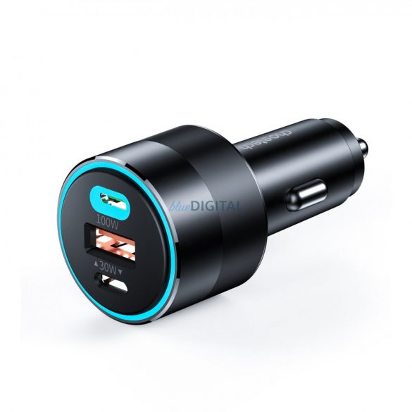 Încărcător auto rapid Choetech 130W 2xUSB-C + USB-A negru (TC0011)