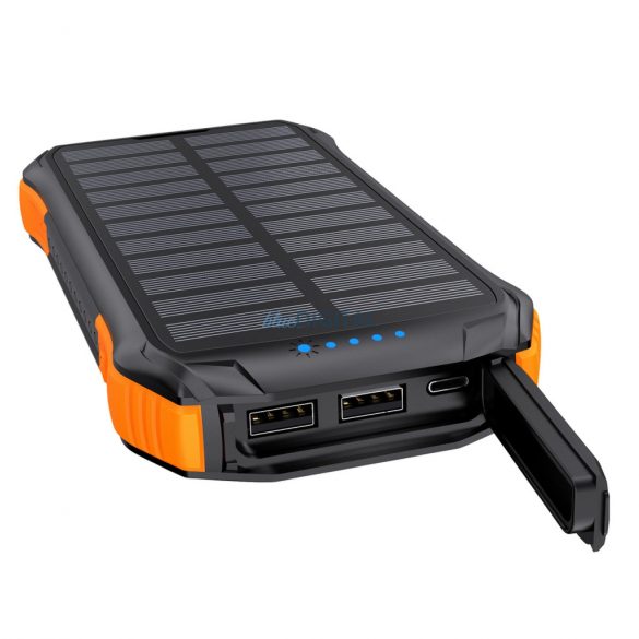 Choetech B658 solar powerbank 10000mAh cu conexiune 2xUSB-A - negru-portocaliu