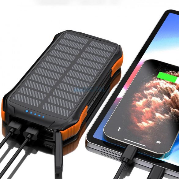 Choetech powerbank solar cu încărcare inductivă 10000mAh Qi 5W portocaliu (B659)