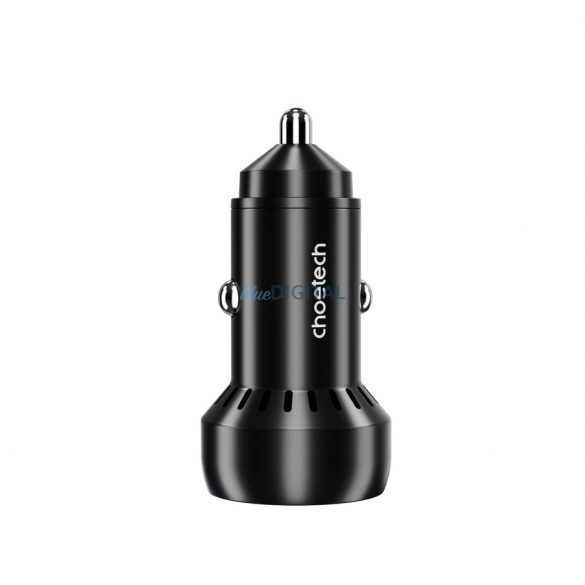 Choetech TC0014 USB-C USB-A PD 60W încărcător auto cu iluminare LED din spate - negru