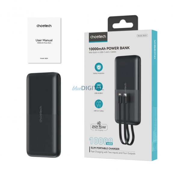 Choetech B654 powerbank 10000mAh 22.5W - negru