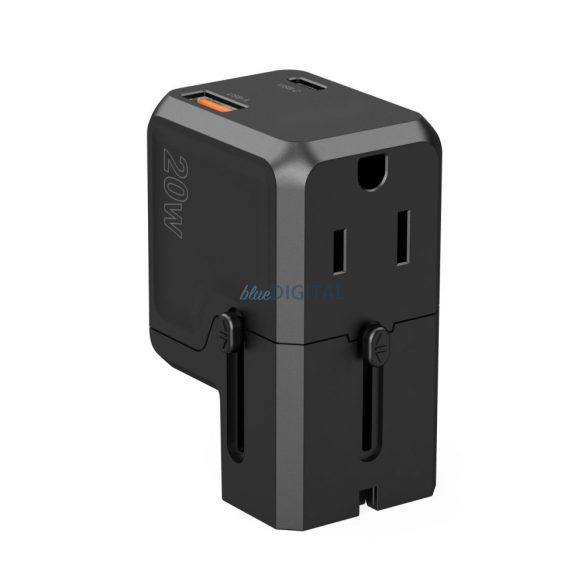 Choetech PD6038 USB-C USB-A PD 20W încărcător de călătorie USA EU UK AU - Negru