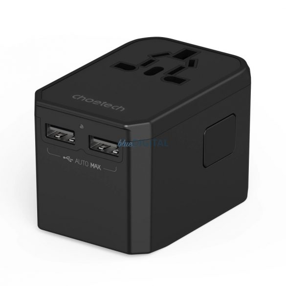 Choetech PD6045 USB-C USB-A 45W GaN încărcător de călătorie cu mufe US EU UK AU - Negru