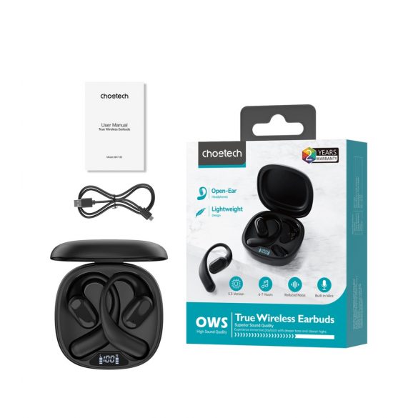 Căști wireless TWS Bluetooth 5.3 Choetech OWS - negru