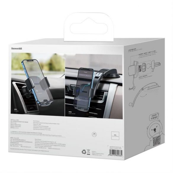 Baseus Easy Control Clamp Car Mount Holder (un set) Negru